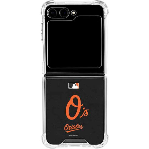 MLB Baltimore Orioles - Solid Distressed Galaxy Z Flip5 5G Clear Case