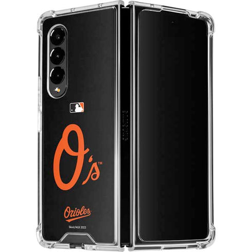 MLB Baltimore Orioles - Solid Distressed Galaxy Z Fold4 5G Clear Case
