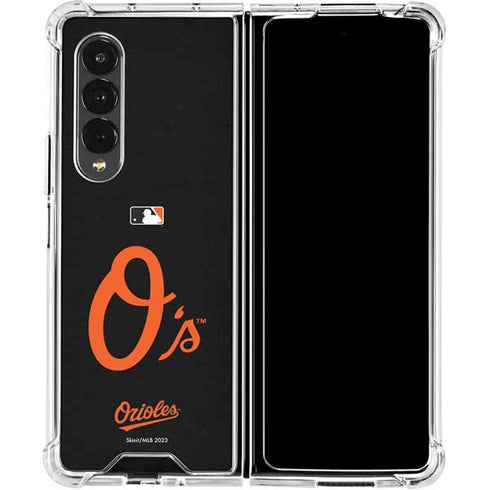 MLB Baltimore Orioles - Solid Distressed Galaxy Z Fold4 5G Clear Case