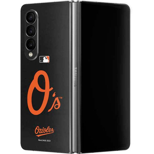 MLB Baltimore Orioles - Solid Distressed Galaxy Z Fold4 5G Skin