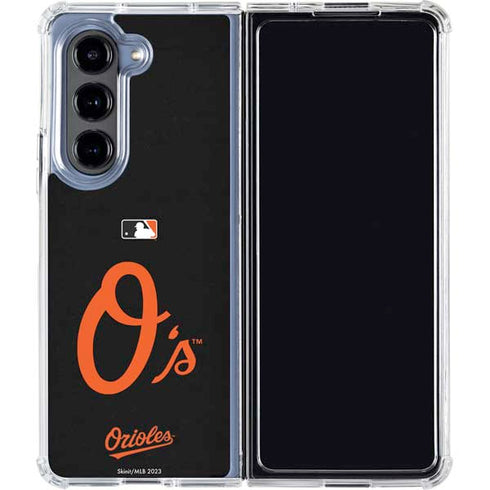 MLB Baltimore Orioles - Solid Distressed Galaxy Z Fold5 5G Clear Case