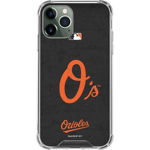 MLB Baltimore Orioles - Solid Distressed iPhone 11 Pro Max Clear Case