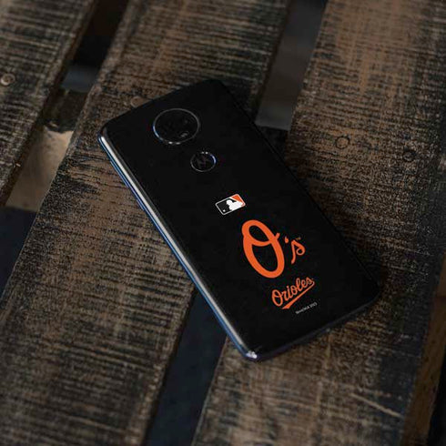 MLB Baltimore Orioles - Solid Distressed Moto E5 Plus Skin