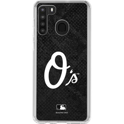 MLB Baltimore Orioles Dark Wash Galaxy A21 Clear Case