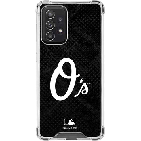 MLB Baltimore Orioles Dark Wash Galaxy A52 5G Clear Case