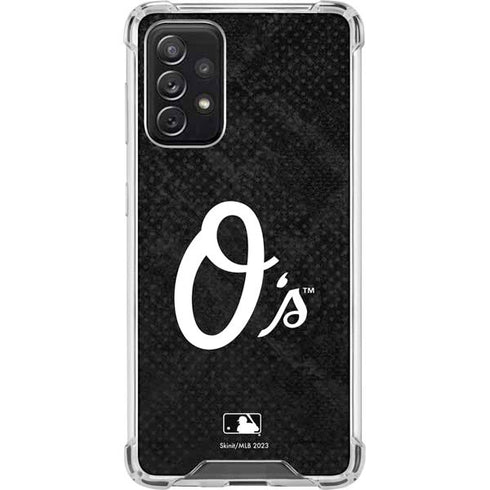 MLB Baltimore Orioles Dark Wash Galaxy A72 5G Clear Case