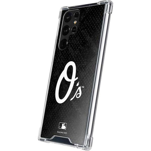 MLB Baltimore Orioles Dark Wash Galaxy S22 Ultra Clear Case
