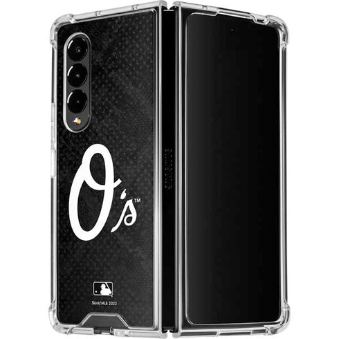 MLB Baltimore Orioles Dark Wash Galaxy Z Fold4 5G Clear Case
