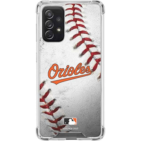 MLB Baltimore Orioles Game Ball Galaxy A72 5G Clear Case