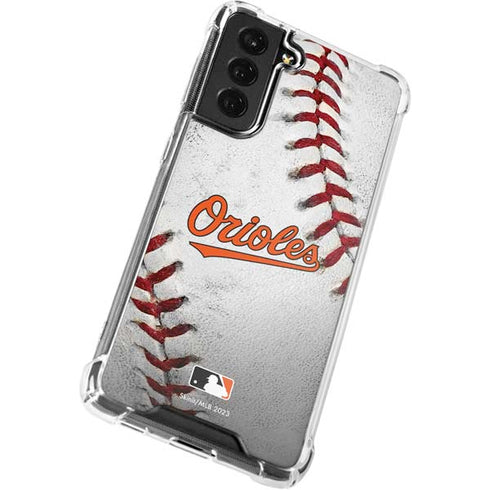 MLB Baltimore Orioles Game Ball Galaxy S21 FE Clear Case