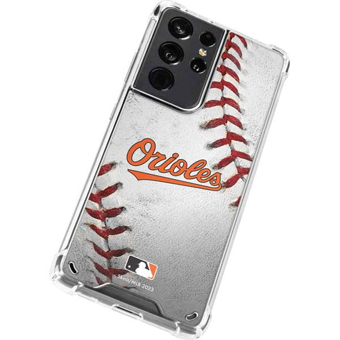 MLB Baltimore Orioles Game Ball Galaxy S21 Ultra 5G Clear Case