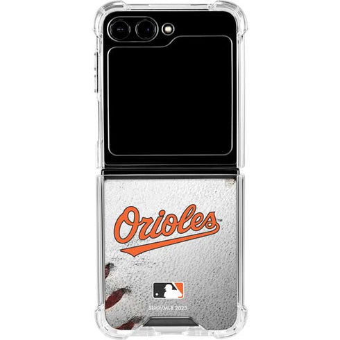 MLB Baltimore Orioles Game Ball Galaxy Z Flip5 5G Clear Case