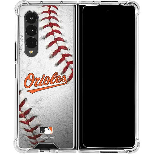 MLB Baltimore Orioles Game Ball Galaxy Z Fold4 5G Clear Case