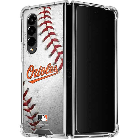 MLB Baltimore Orioles Game Ball Galaxy Z Fold4 5G Clear Case