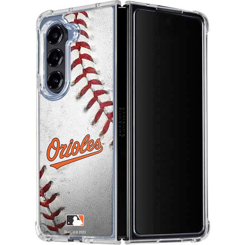 MLB Baltimore Orioles Game Ball Galaxy Z Fold5 5G Clear Case