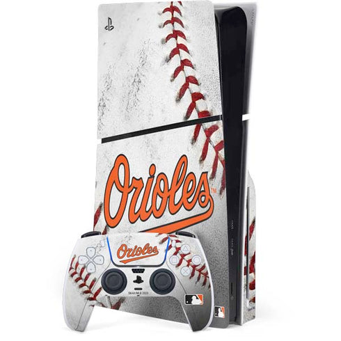 MLB Baltimore Orioles Game Ball PS5 Slim Disk Bundle Skin