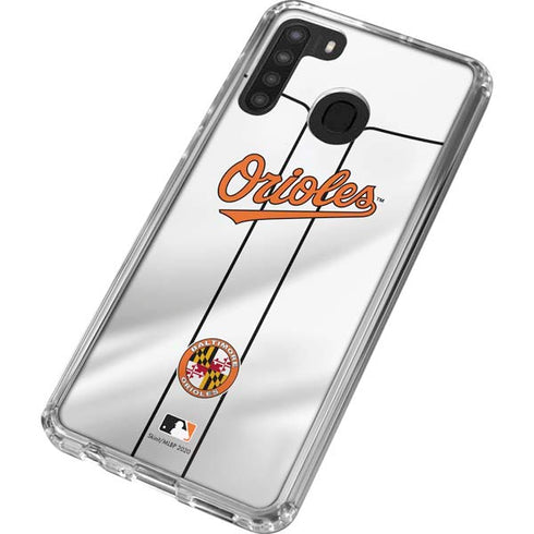 MLB Baltimore Orioles Home Jersey Galaxy A21 Clear Case