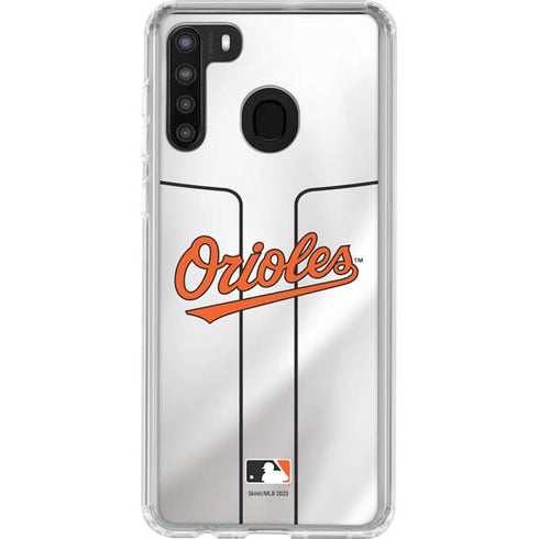 MLB Baltimore Orioles Home Jersey Galaxy A21 Clear Case
