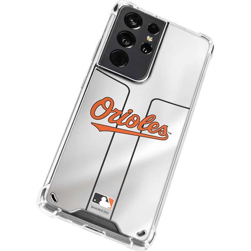 MLB Baltimore Orioles Home Jersey Galaxy S21 Ultra 5G Clear Case