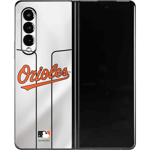 MLB Baltimore Orioles Home Jersey Galaxy Z Fold3 5G Skin