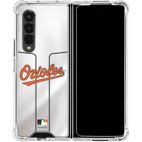 MLB Baltimore Orioles Home Jersey Galaxy Z Fold4 5G Clear Case