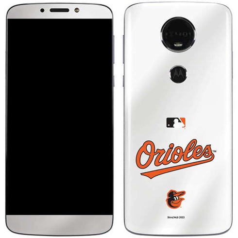 MLB Baltimore Orioles Home Jersey Moto E5 Plus Skin