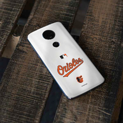 MLB Baltimore Orioles Home Jersey Moto E5 Plus Skin