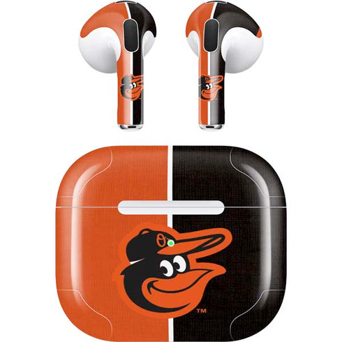 MLB Baltimore Orioles Split Apple AirPods (3rd Gen 2021) Skin