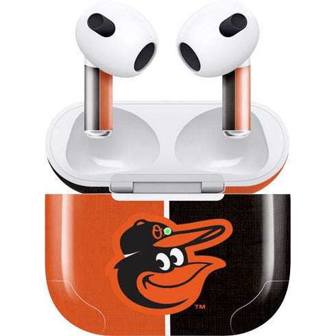 MLB Baltimore Orioles Split Apple AirPods (3rd Gen 2021) Skin
