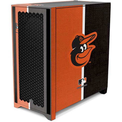 MLB Baltimore Orioles Split Corsair 4000D Tempered Glass Mid-Tower ATX Case Skin