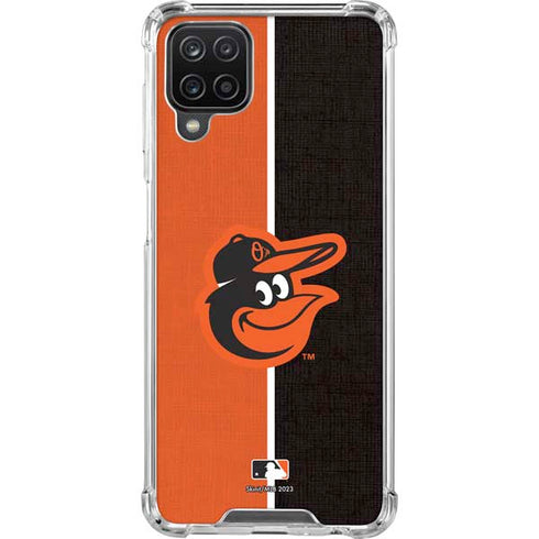 MLB Baltimore Orioles Split Galaxy A12 Clear Case