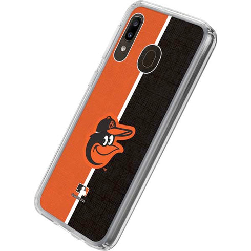 MLB Baltimore Orioles Split Galaxy A20 Clear Case