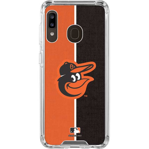 MLB Baltimore Orioles Split Galaxy A30 Clear Case
