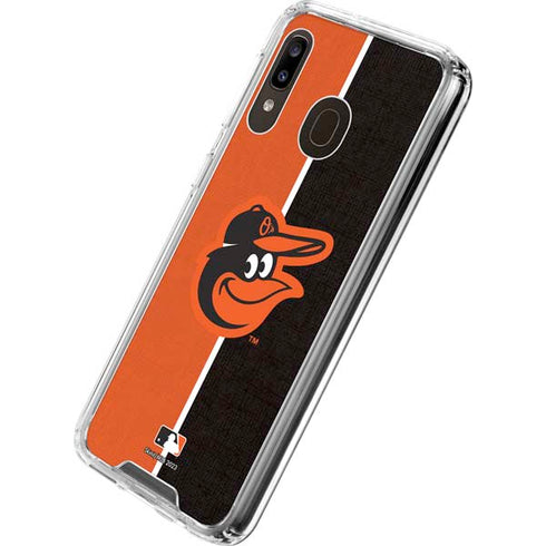 MLB Baltimore Orioles Split Galaxy A30 Clear Case