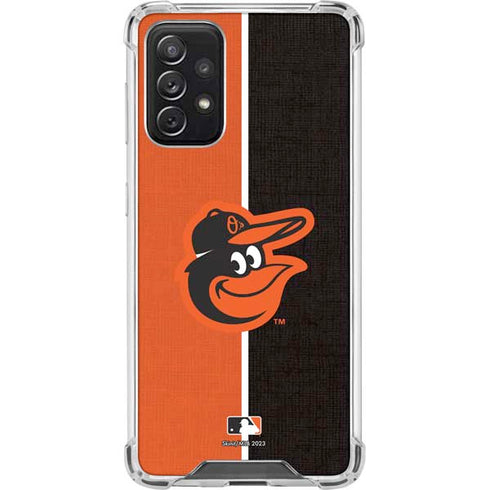 MLB Baltimore Orioles Split Galaxy A72 5G Clear Case