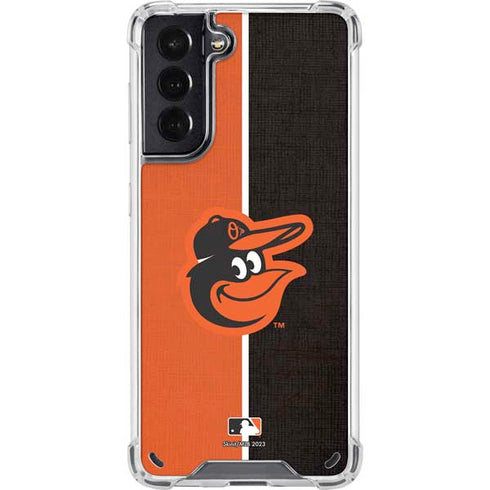 MLB Baltimore Orioles Split Galaxy S21 5G Clear Case