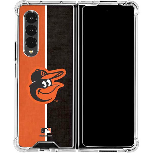 MLB Baltimore Orioles Split Galaxy Z Fold4 5G Clear Case