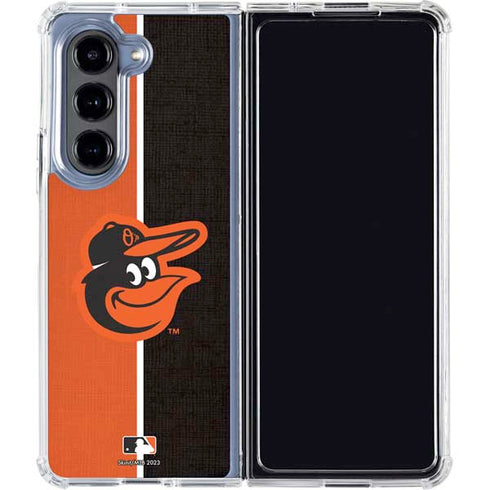 MLB Baltimore Orioles Split Galaxy Z Fold5 5G Clear Case