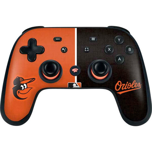 MLB Baltimore Orioles Split Google Stadia Controller Skin