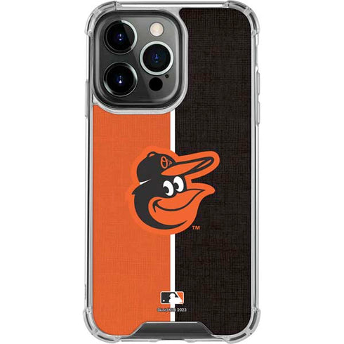 MLB Baltimore Orioles Split iPhone 15 Pro Clear Case