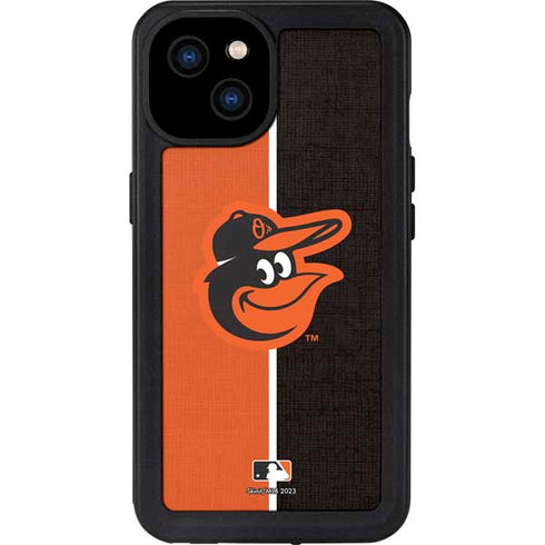 MLB Baltimore Orioles Split iPhone 15 Plus Waterproof Case