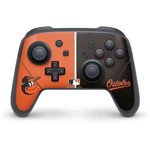 MLB Baltimore Orioles Split Nintendo Switch Pro Controller Skin