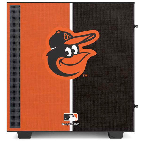 MLB Baltimore Orioles Split NZXT H510 Compact ATX Mid-Tower Case Skin