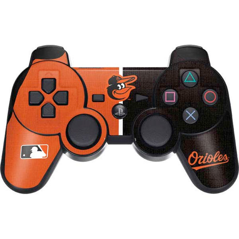 MLB Baltimore Orioles Split PS3 Dual Shock wireless controller Skin