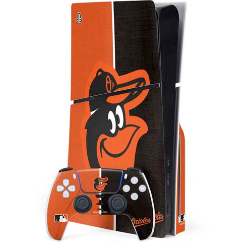 MLB Baltimore Orioles Split PS5 Slim Disk Bundle Skin