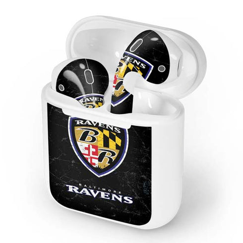 NFL Baltimore Ravens - Alternate Distressed Apple AirPods Skin