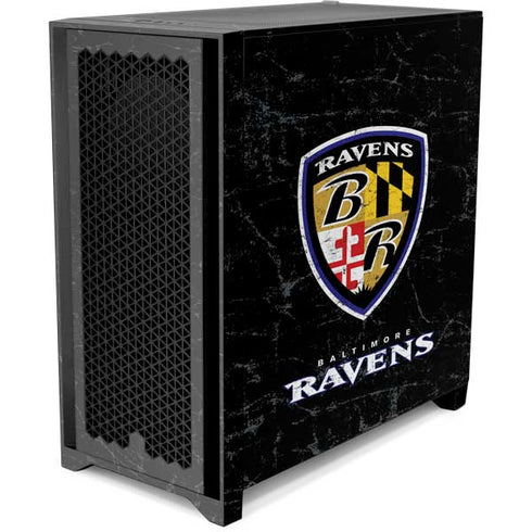 NFL Baltimore Ravens - Alternate Distressed Corsair 4000D Tempered Glass Mid-Tower ATX Case Skin
