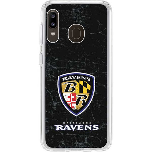 NFL Baltimore Ravens - Alternate Distressed Galaxy A20 Clear Case