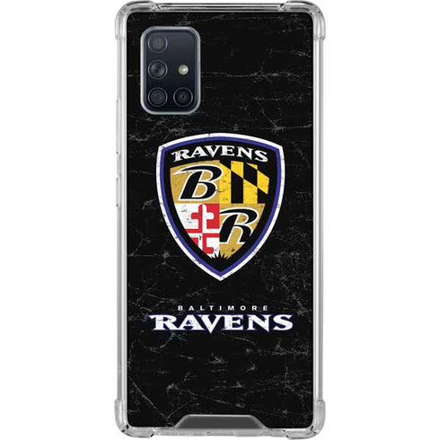 NFL Baltimore Ravens - Alternate Distressed Galaxy A71 5G Clear Case