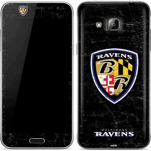 NFL Baltimore Ravens - Alternate Distressed Galaxy J3 Skin